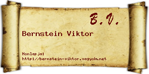 Bernstein Viktor névjegykártya